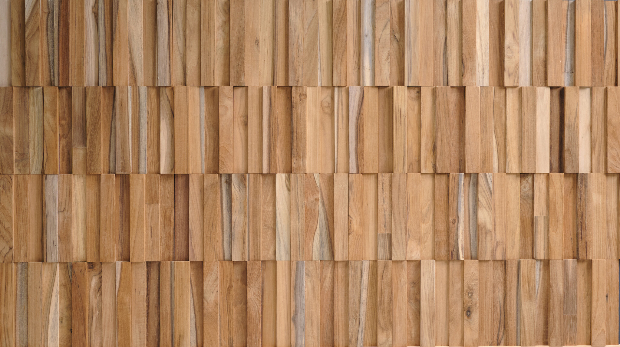 UltraWood Teak Vertical - 3D Houtstrips