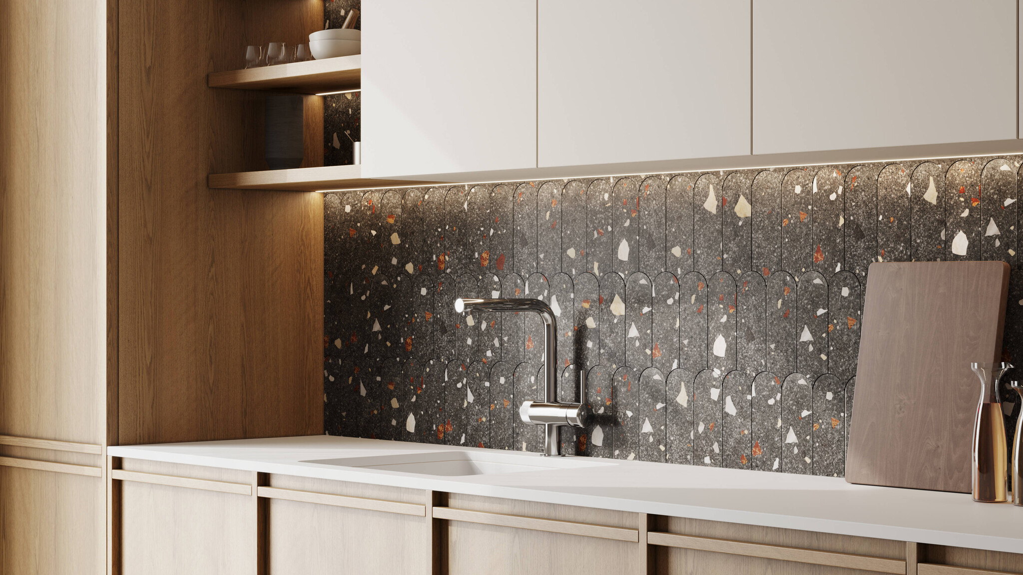 UltraStrong Terrazzo Round Anthracite