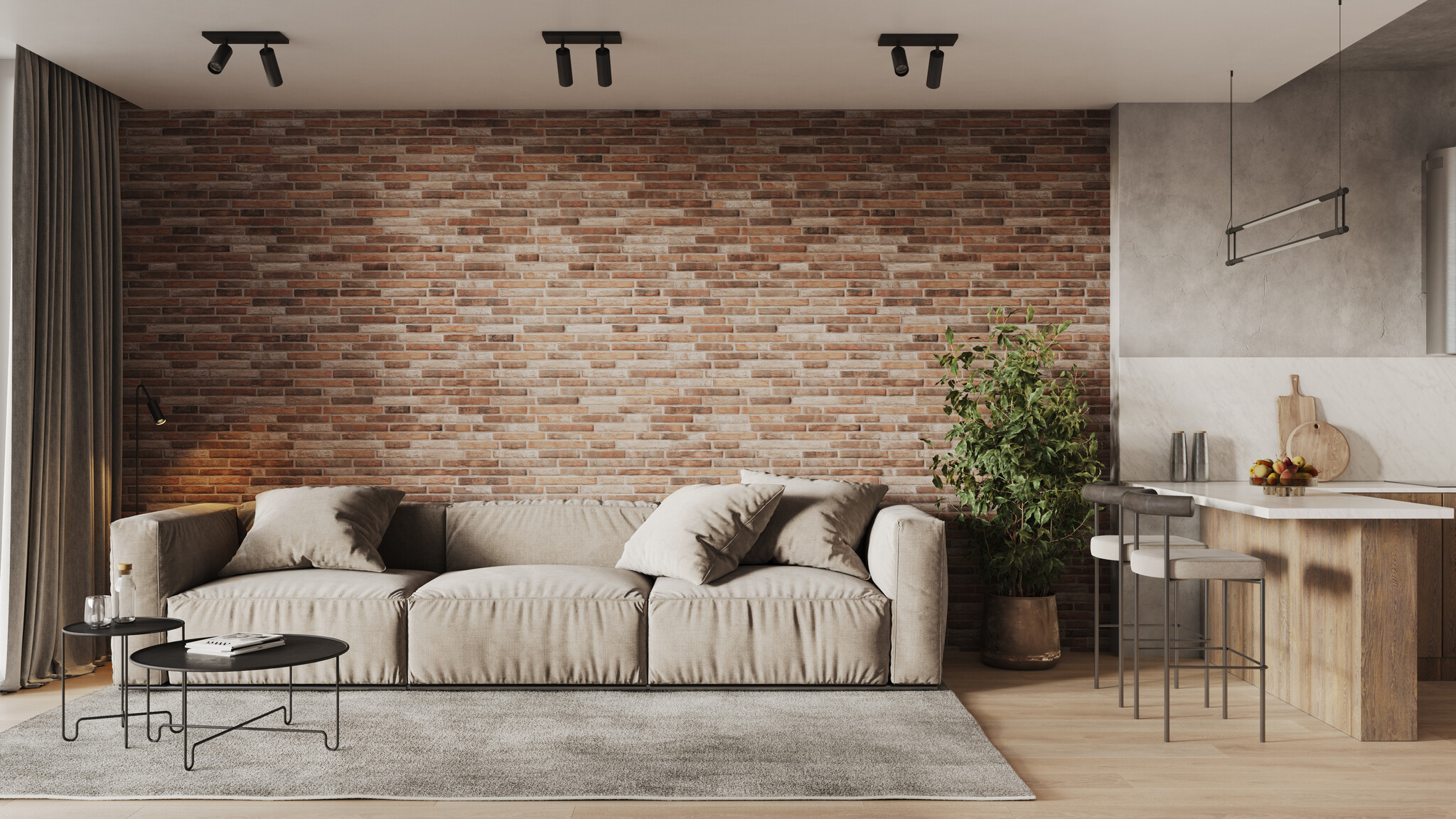 UltraStrong Long Brick Rustic Loft - 3D Steenstrips