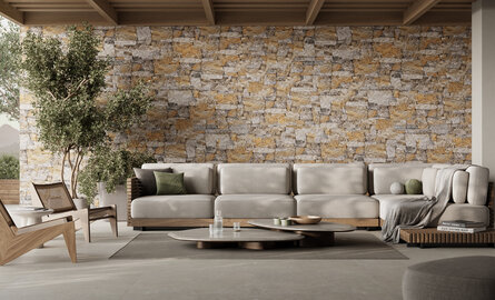 L’élégance dans votre maison avec  le carrelage mural UltraStrong Landhaus-Braun et Sahara-Creme