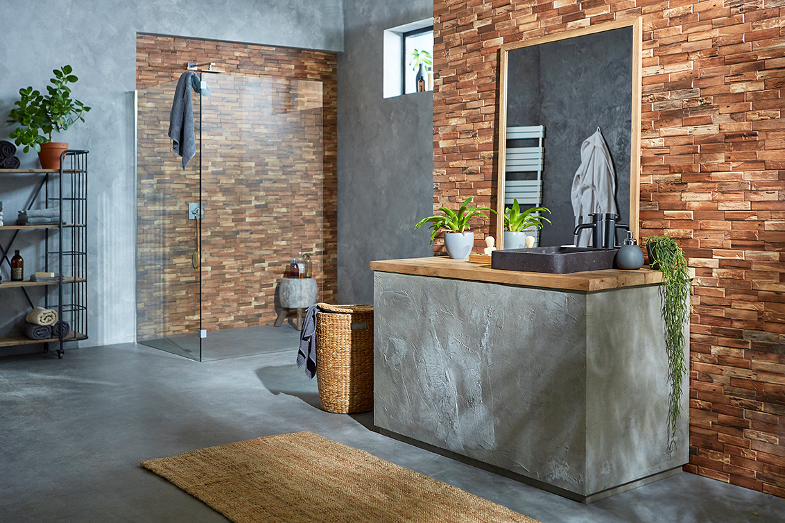 Ultrastrong Colorado Teak Stone Effect Porcelain Wall Tile 4D