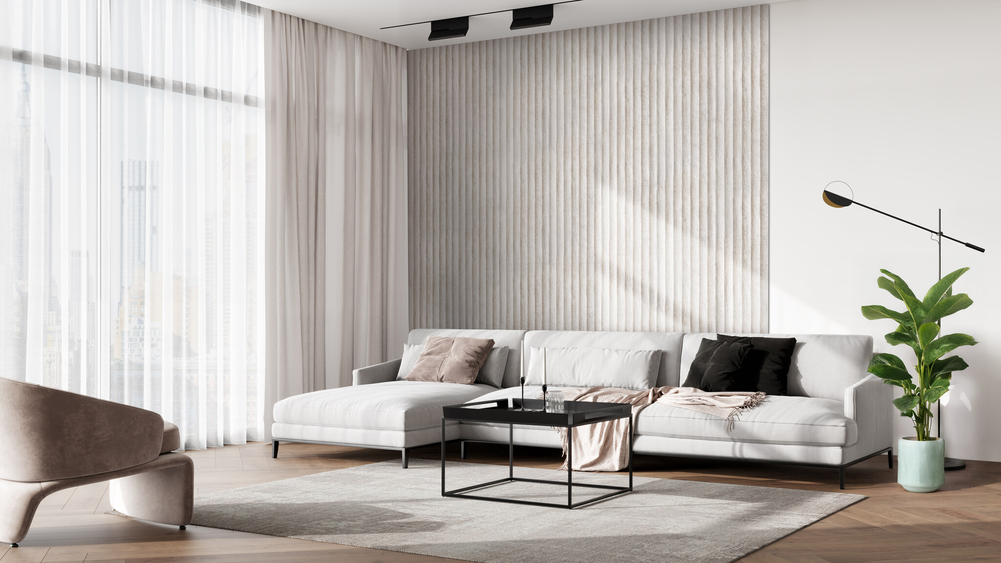 UltraLight Concave Travertine HD Printed- EPS 3D Wandpanelen