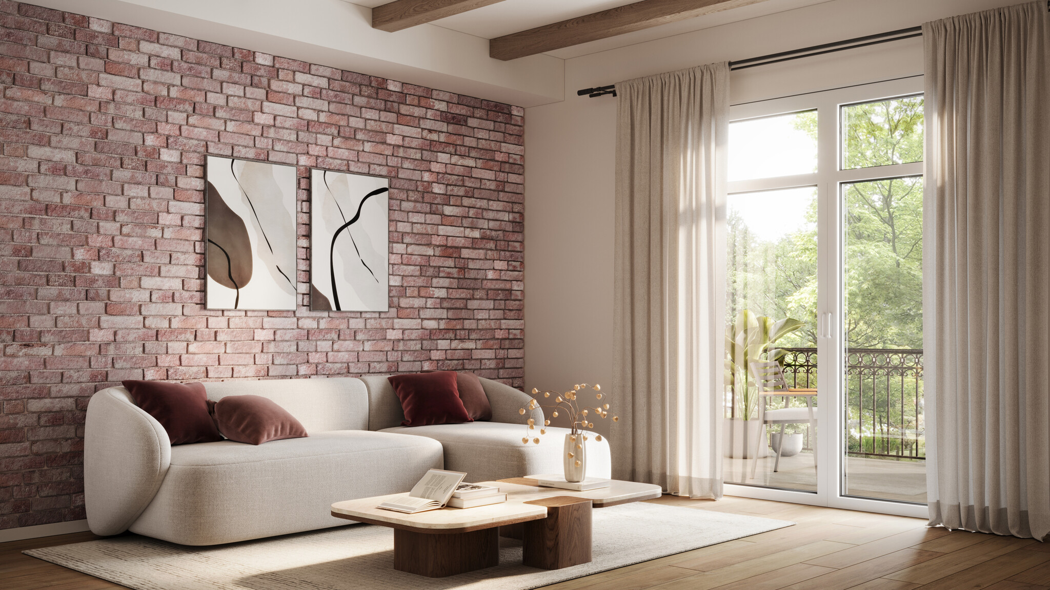 UltraLight Brick Loft Red White HD Coated - EPS Baksteen 3D Wandpanelen