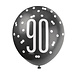 Ballonnen 90 Jaar Stippen Zwart 30cm 6st Ballonnen 90 Jaar Stippen Zwart 30cm 6st