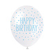 Ballonnen Happy Birthday Confetti Blauw 30cm 5st Ballonnen Happy Birthday Confetti Blauw 30cm 5st