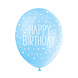 Ballonnen Happy Birthday Confetti Blauw 30cm 5st Ballonnen Happy Birthday Confetti Blauw 30cm 5st