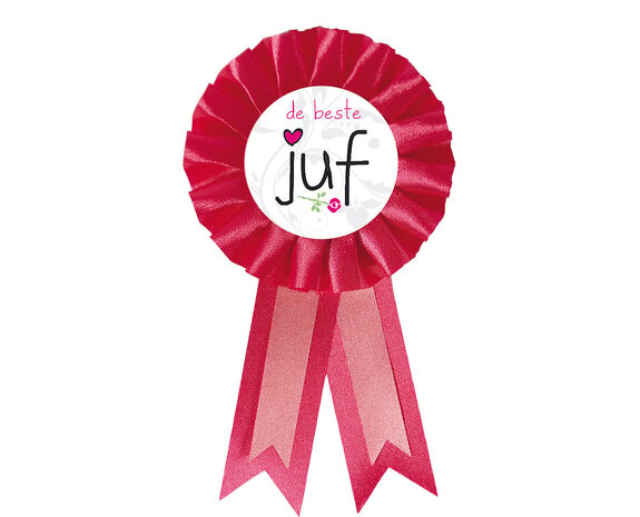 Rozet De Beste Juf 15cm - Partywinkel