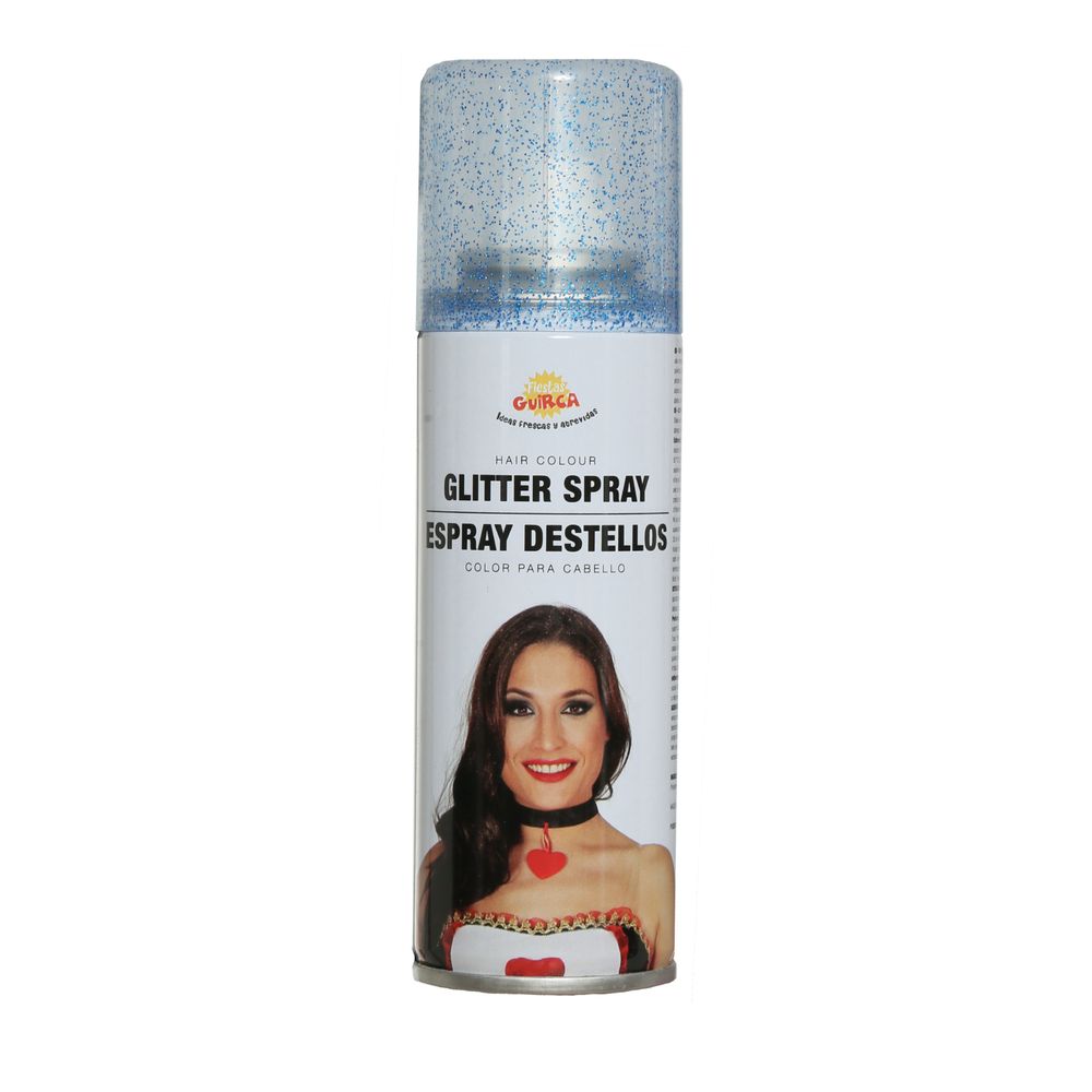 Haar Spray Glitter Blauw 125ml Partywinkel