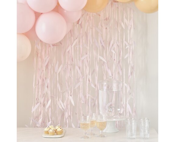 Roze Hangdecoratie Bladeren Papier 1m - Partywinkel