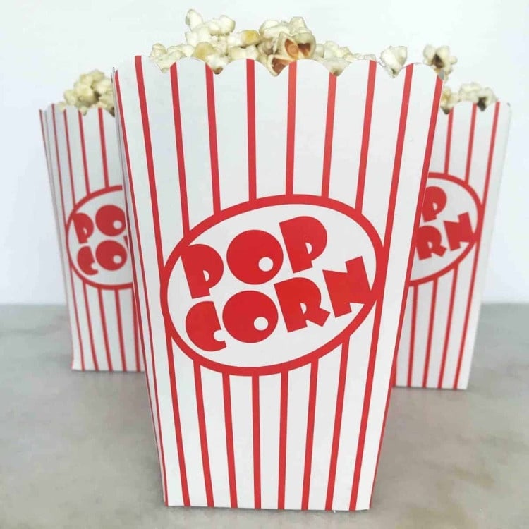 Popcorn Bakjes 16cm 10st - Partywinkel