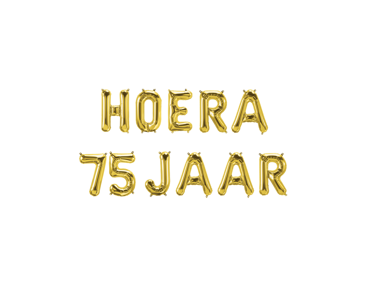 Gouden Ballonnen Set 75 Jaar Hoera 1,9m - Partywinkel