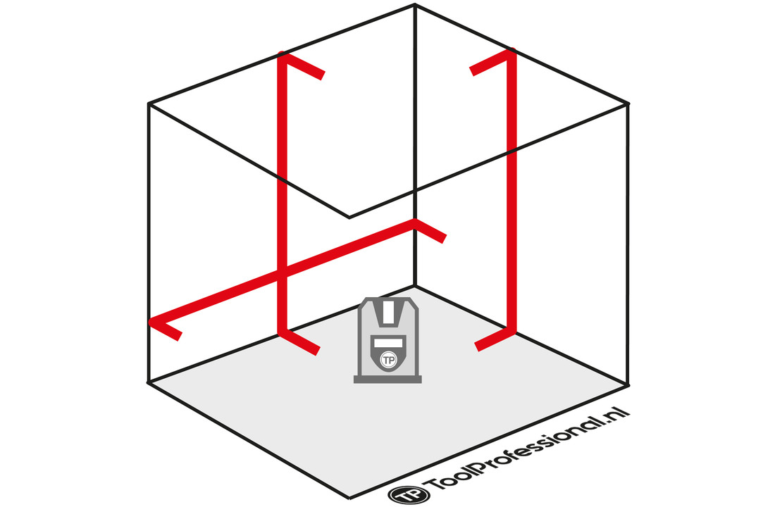 CUBE 3D Compacte Kruislijnlaser Set