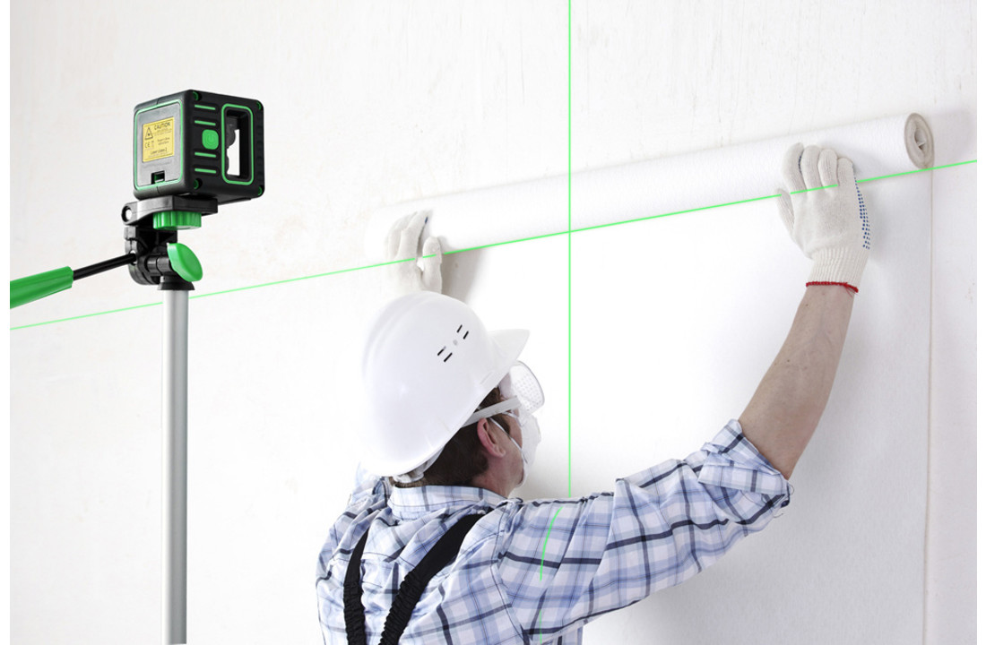 CUBE 3D Groene Kruislijnlaser + Statief