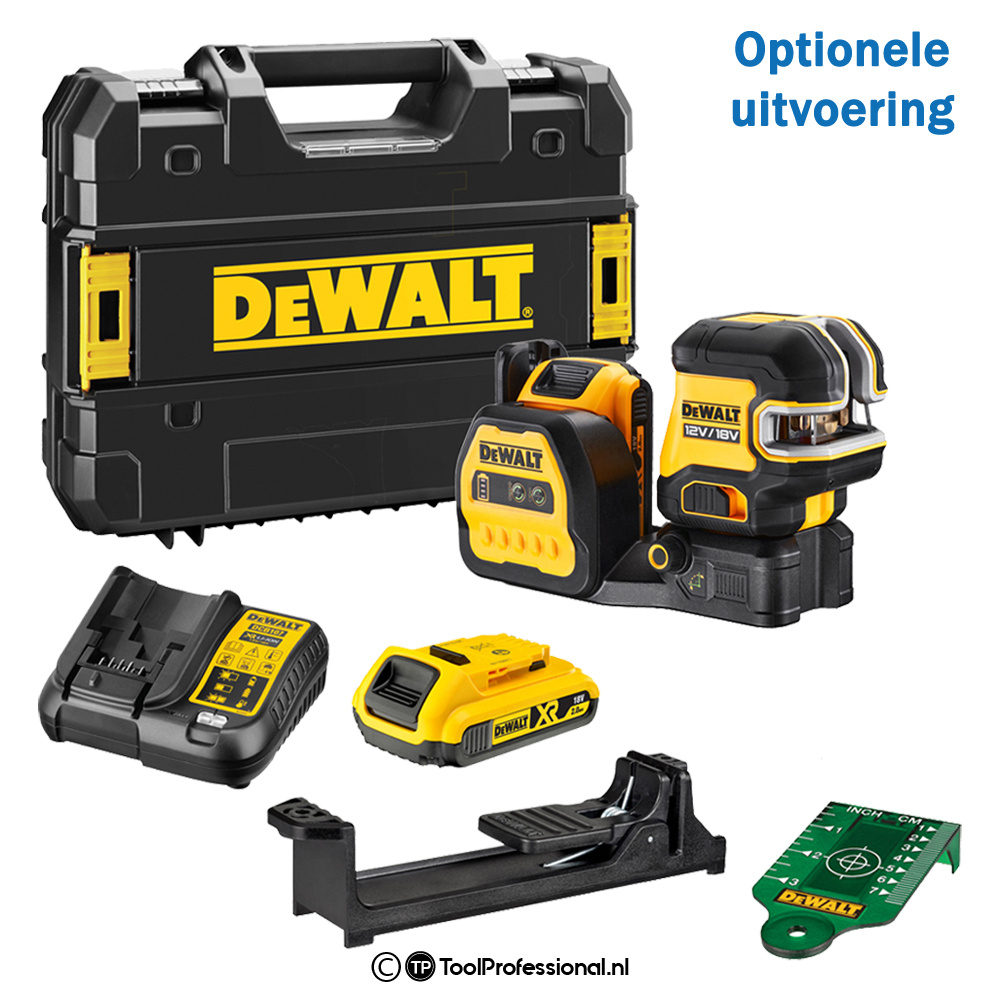 DCE825NG18 5 Punts + Kruislijnlaser Groen 18V