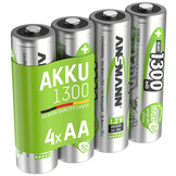 4x Oplaadbare AA Batterijen 1300mAh