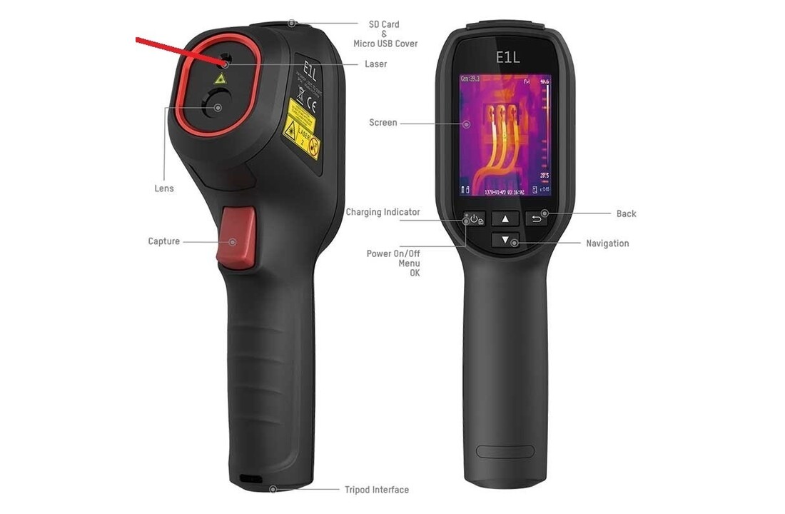 E1L Warmtebeeldcamera met 160 x 120 thermische pixels, 25Hz