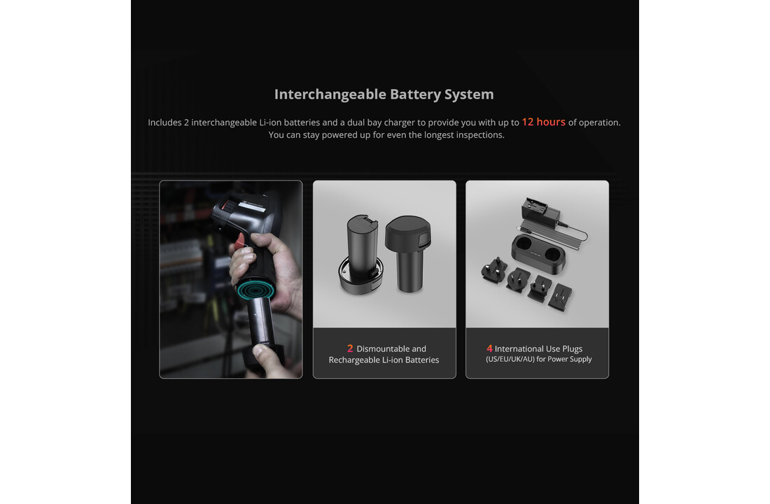 M20 Warmtebeeldcamera met 256 x 192 Thermische pixels, Focuseerbare lens en optische camera