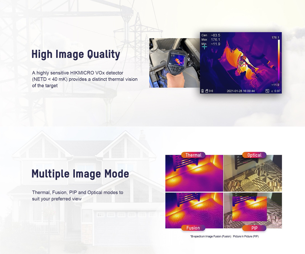M11 met 192x144 thermische pixels, Focuseerdbaar, Optische camera en 25Hz Fast Frame LCD