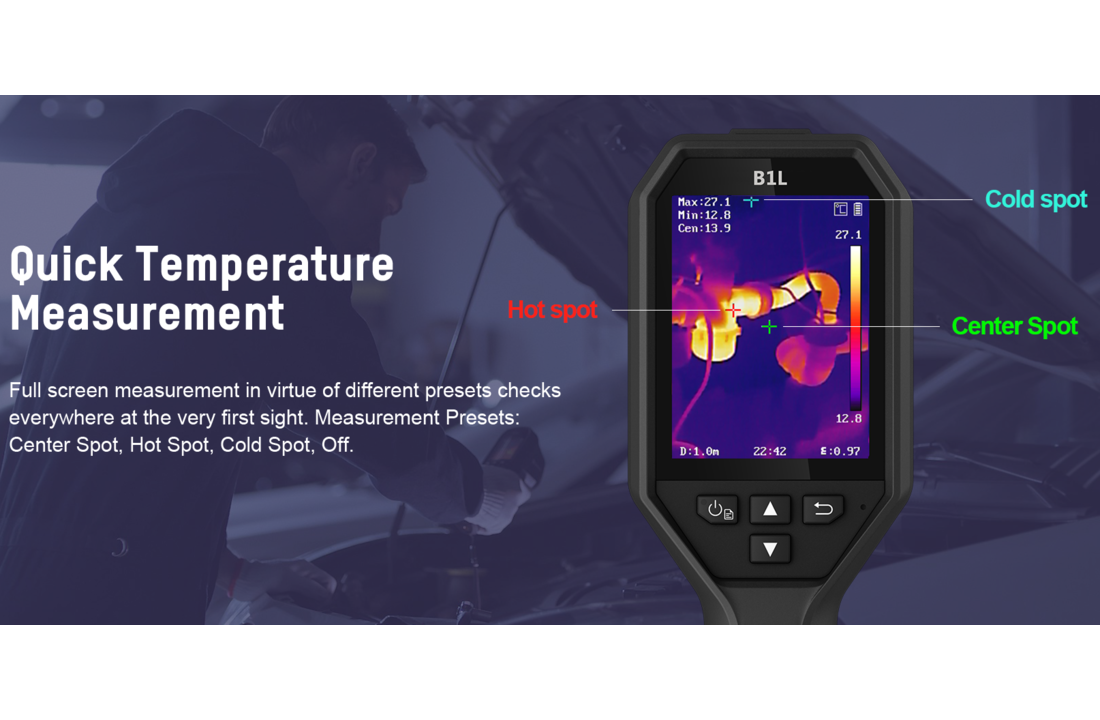 B21L Warmtebeeldcamera met 256x192 thermische pixels, 25Hz en WiFi conectie