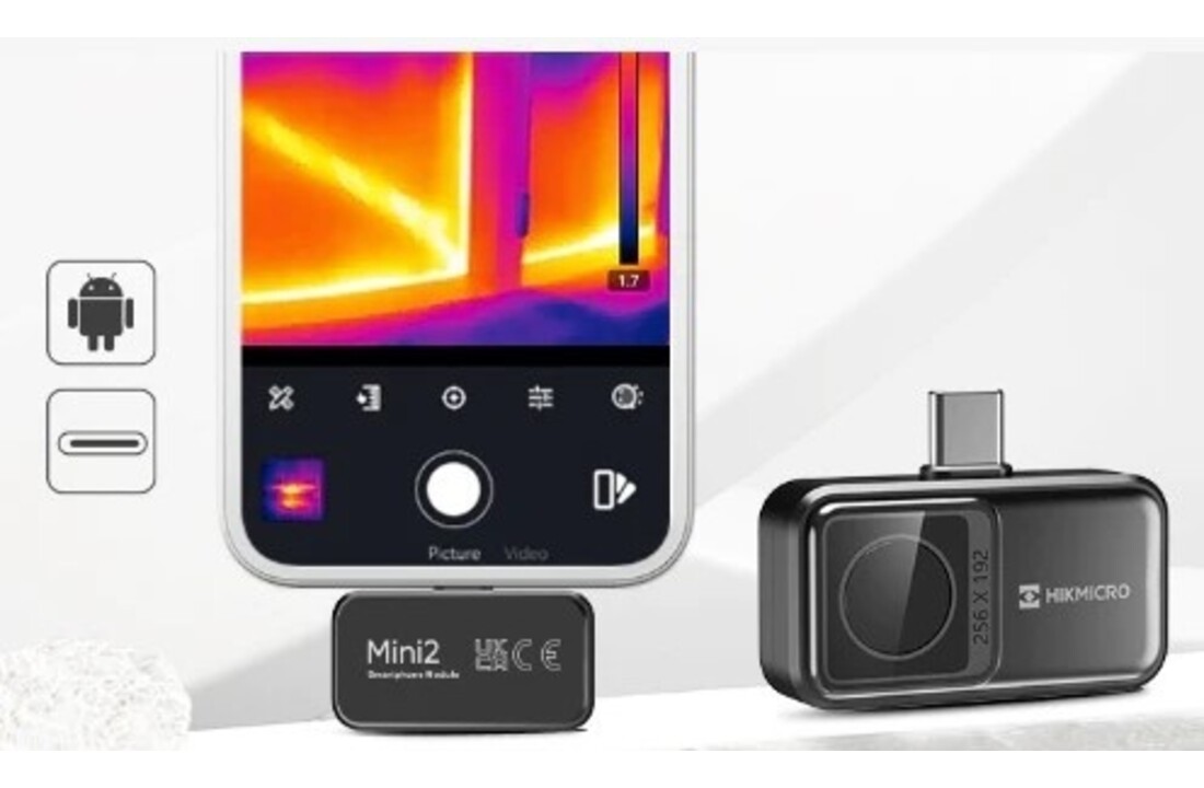 Mini2 V2 Warmtebeeldcamera 256x192 pixels, 25Hz IOS