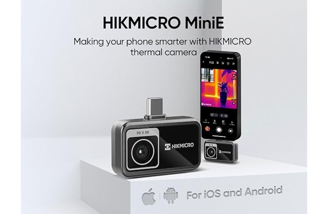 MiniE Warmtebeeldcamera 96x96 pixels, 25Hz IOS en Android
