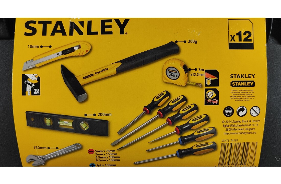 Stanley Gereedschapskoffer 12-delig restantenverkoop