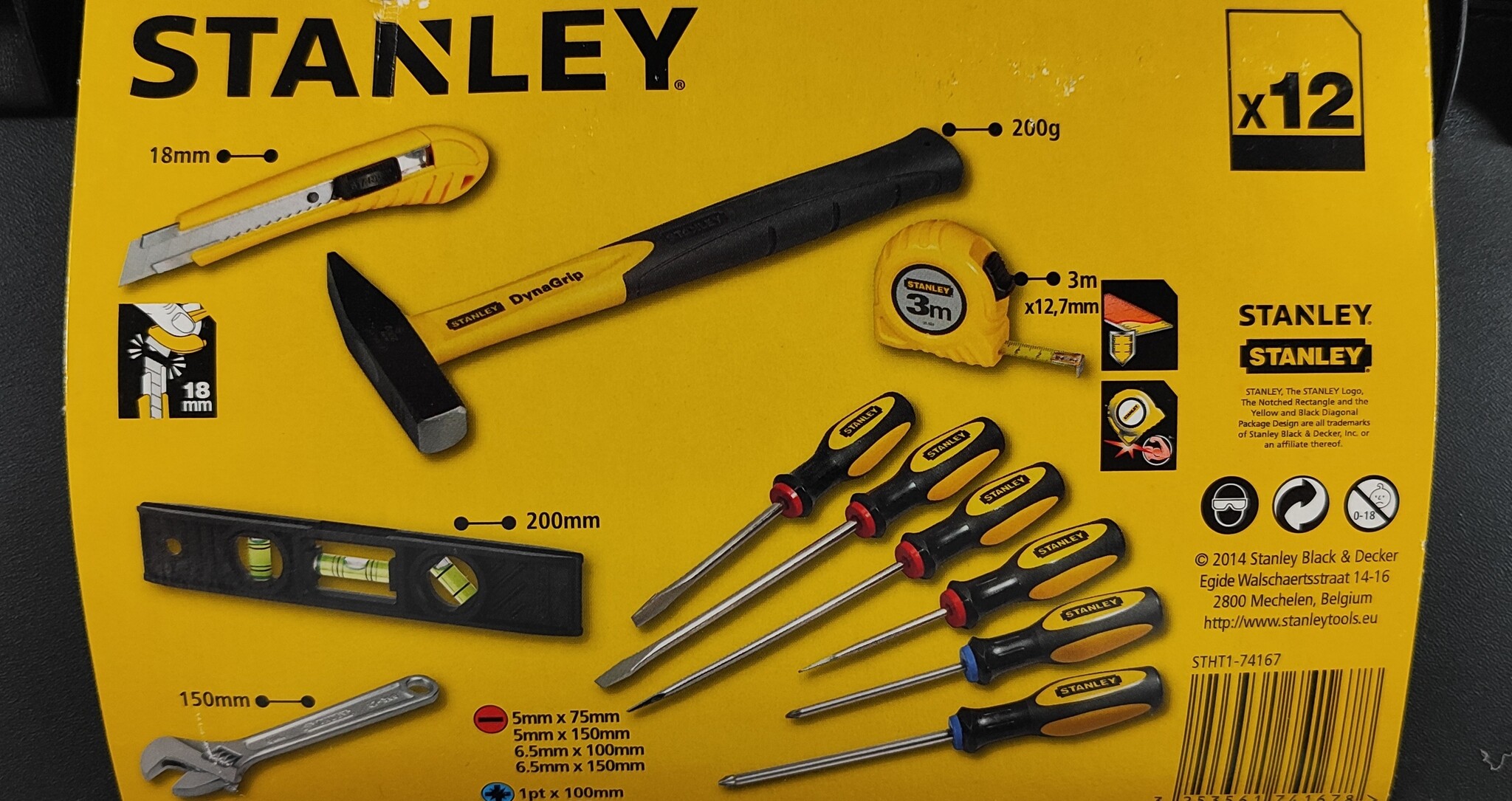 Stanley Gereedschapskoffer 12-delig restantenverkoop