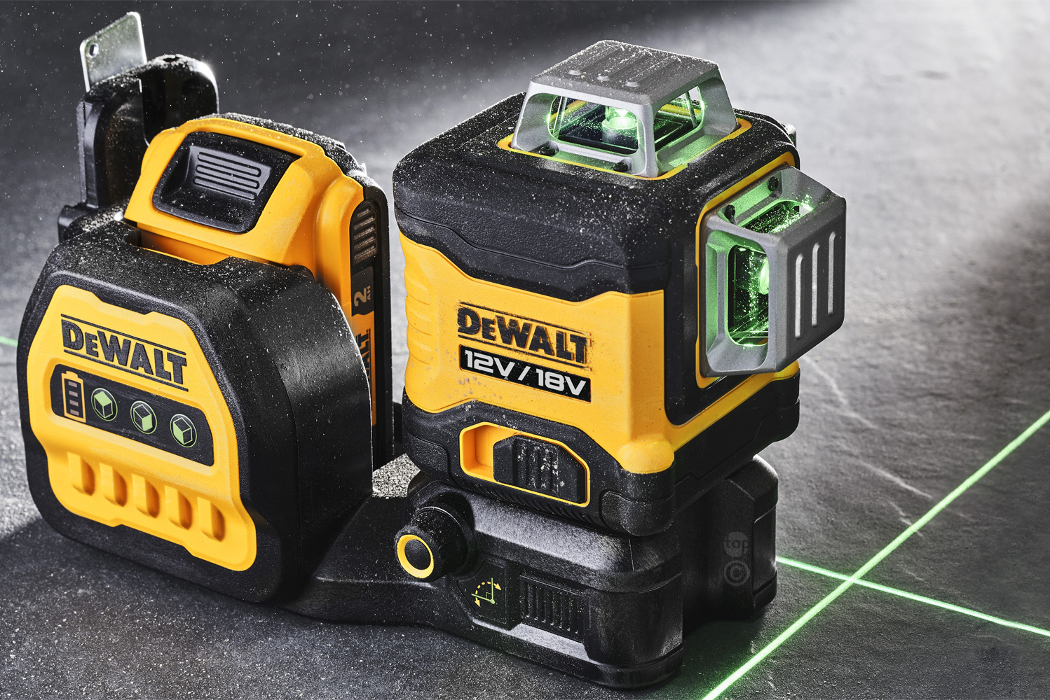 DCE089D1G18 3x360° Kruislijnlaser Groen 18V
