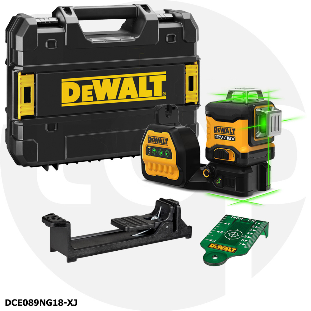 DCE089D1G18 3x360° Kruislijnlaser Groen 18V