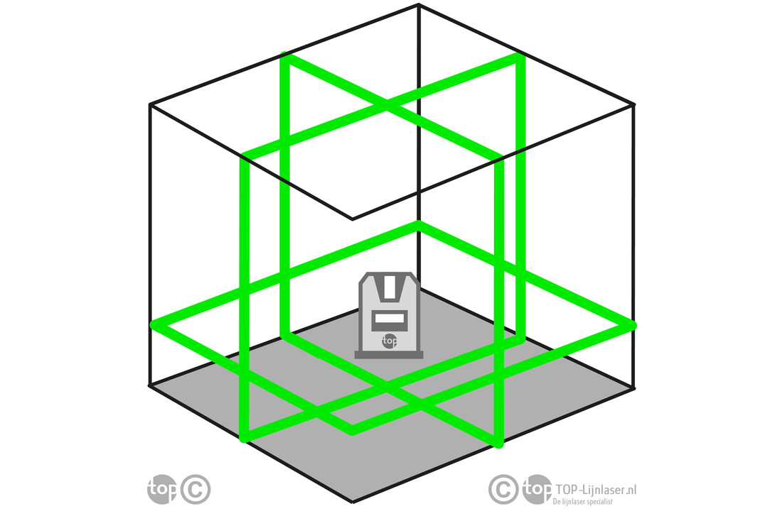 MultiCross 3D Compact Kruislijnlaser Groen