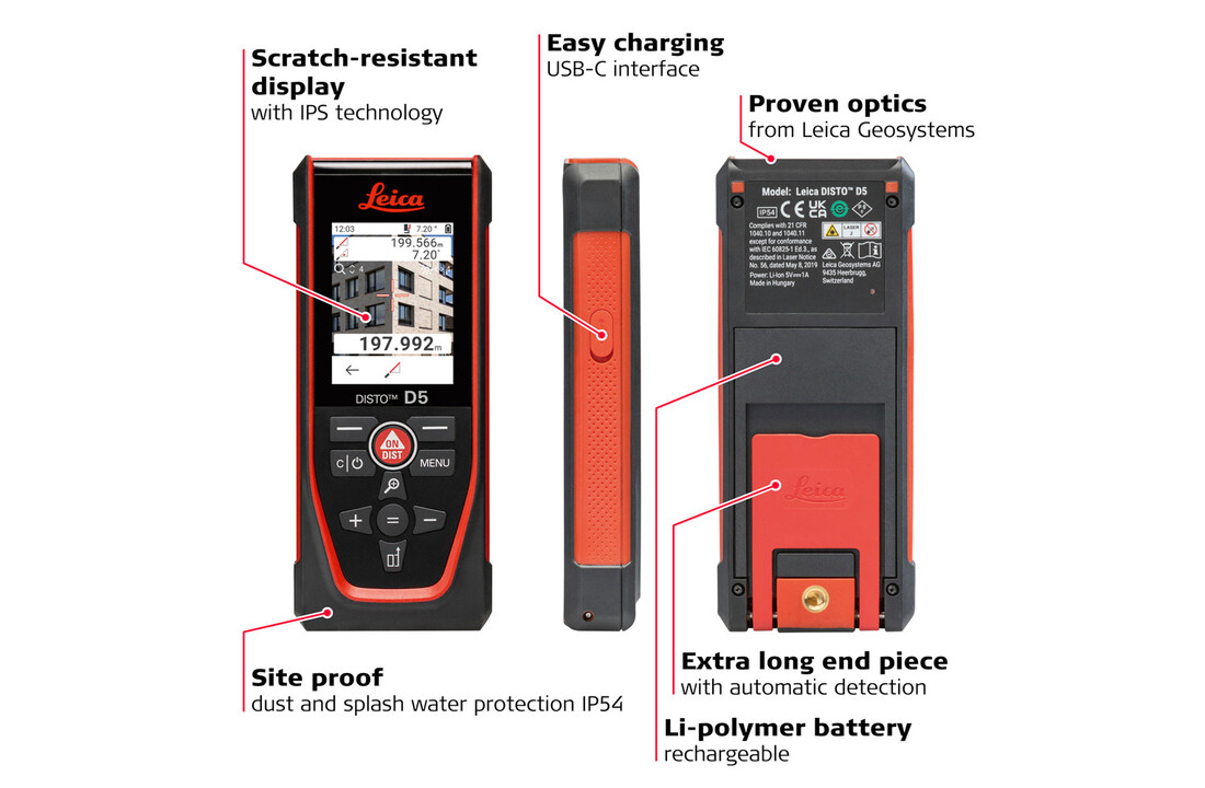 DISTO™ D5 Afstandsmeter 200m