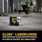 DCLE14301GB 3-Lijns Kruislijnlaser Groen Li-Ion