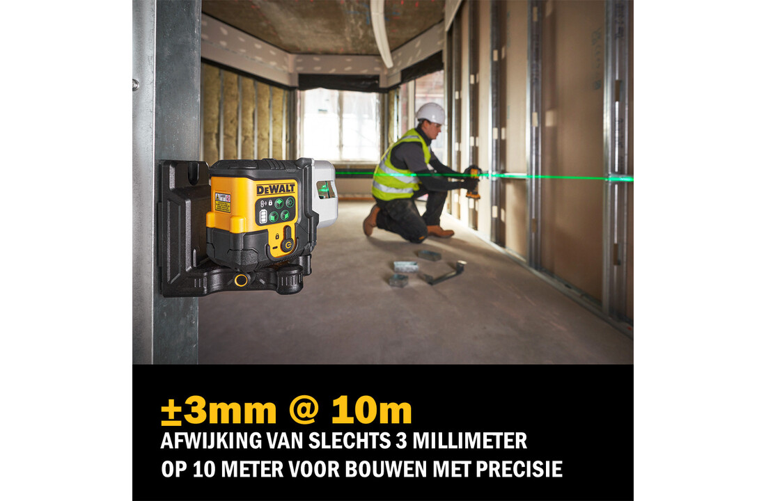 DCLE14301GB 3-Lijns Kruislijnlaser Groen Li-Ion