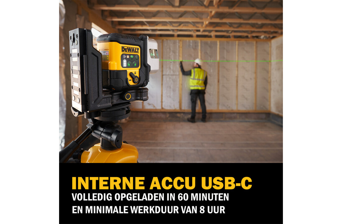 DCLE14301GB 3-Lijns Kruislijnlaser Groen Li-Ion