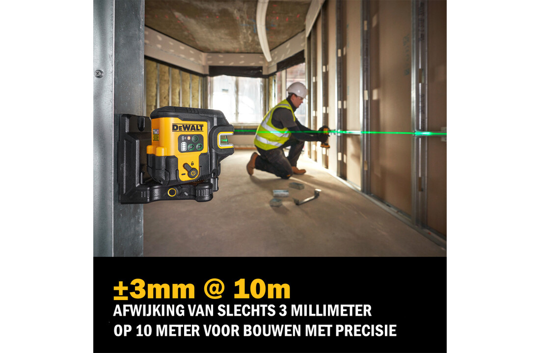 DCLE14251GB Kruislijn- 5 Puntlaser Groen Li-Ion