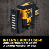 DCLE14251GB Kruislijn- 5 Puntlaser Groen Li-Ion