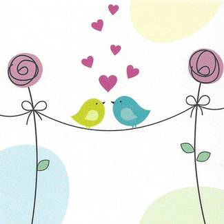 Greeting Card 'Lovebirds' (7x7cm)
