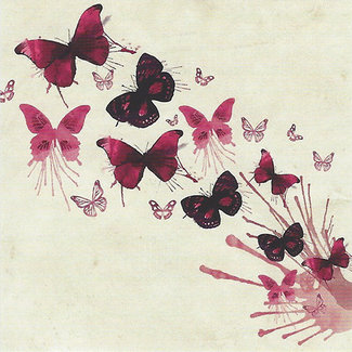Grußkarte 'Schmetterlinge' (7x7cm)