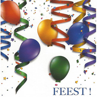 Grußkarte 'Feest!' (7x7cm)