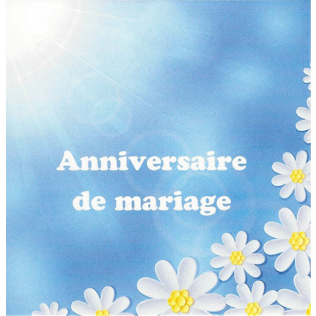 Grußkarte 'Anniversaire de Mariage' (7x7cm)