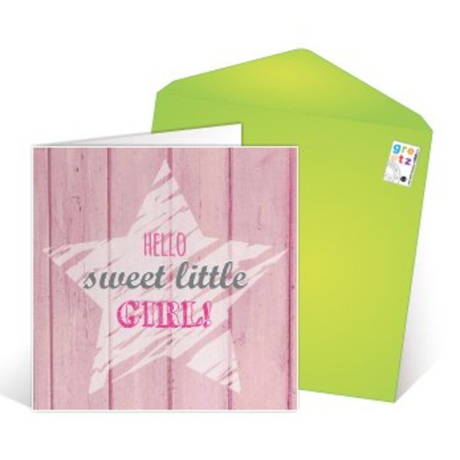 Carte de voeux 'Hello sweet little girl'