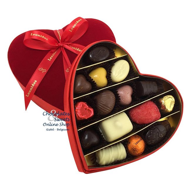 Leonidas Rotes Samtherz (M) mit Pralinen