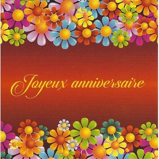 Greeting Card 'Joyeux Anniversaire' (7x7cm)