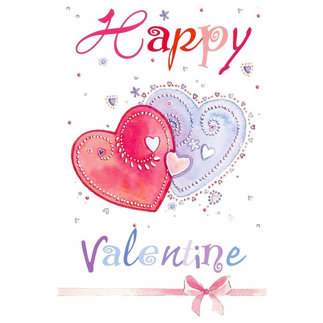 Grußkarte 'Happy Valentine' (11x17cm)