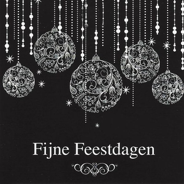 Kerstkaart Fijne Feestdagen Zwart En Goud Kaartje2go