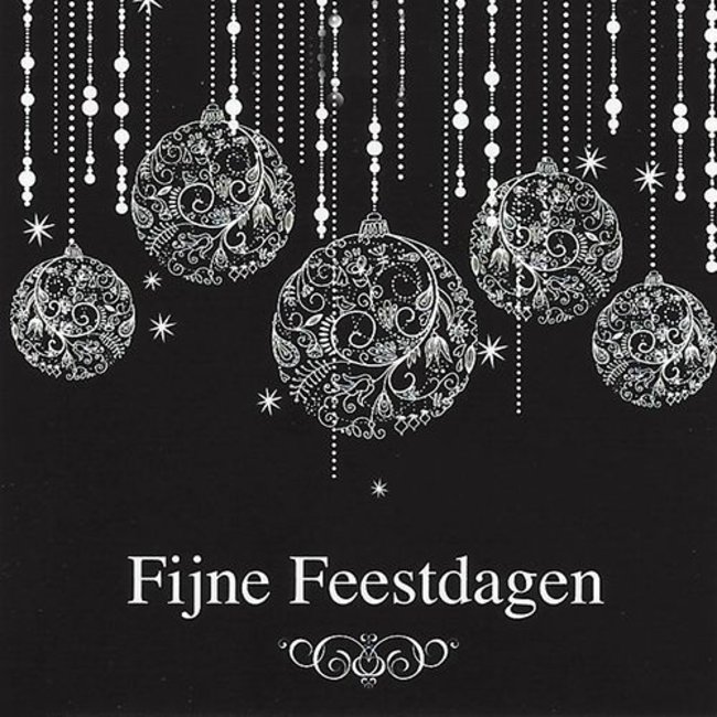 Grußkarte 'Fijne feestdagen' (7x7cm)