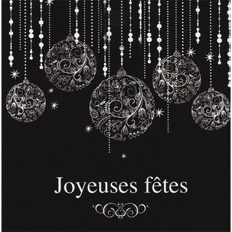 Grußkarte 'Joyeuses fêtes' (7x7cm)