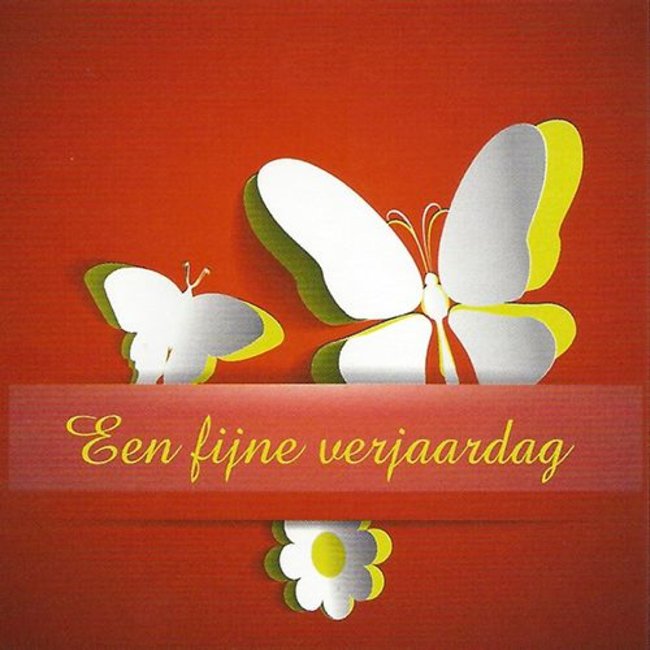 Greeting card 'Fijne verjaardag' (7x7cm)