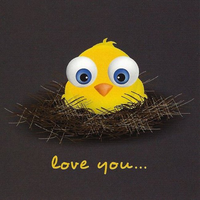 Wenskaart 'Love You' (7x7cm)