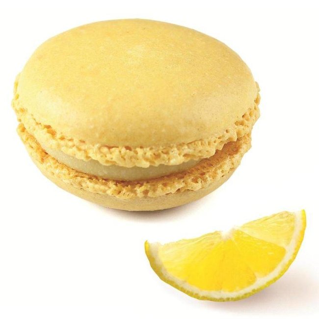 Macarons aardbei, pistache en citroen (6 stuks)
